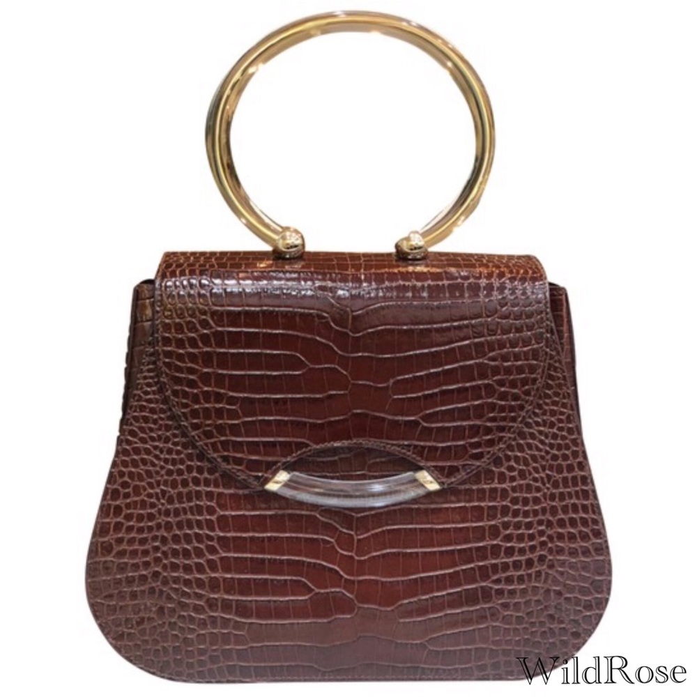 Charlotte Olympia Newman Croc Leather Bag box dust bag